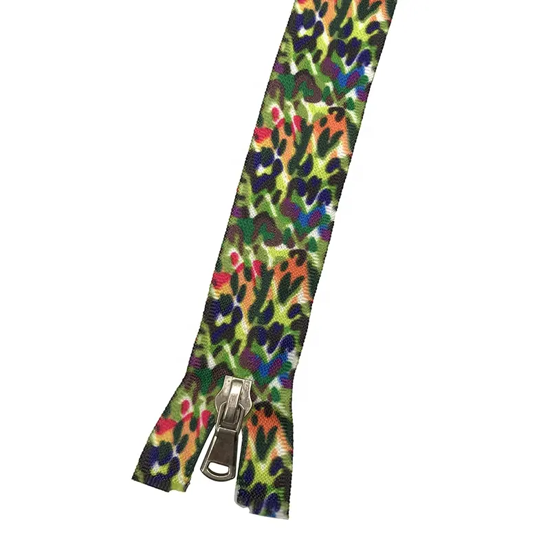 Fashionable camouflage colour Nylon invisible Zipper plastic open-end zipper for camouflage sui #5 Zippers printing