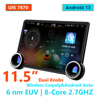 Autoradio LODARK N6 11,5 pouces avec double bouton de commande, navigation GPS, Android 13, UIS7870SC, processeur octa-core 6 nm, écran QLED, 4G LTE