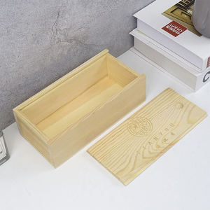 आयताकार Storawomenne Leatherbox बॉक्स शीर्ष फिसलने Liwomenl-फिसलने के साथ बाहर लकड़ी ढक्कन उपहार सरल लकड़ी के मामले के लिए गत्ते का डिब्बा पाइन - Product Image 3