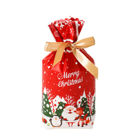 Sacs cadeaux en plastique à cordon, anti-odeur, avec nœuds, pour Noël, Halloween, biscuits, bonbons et snacks, à fond stable