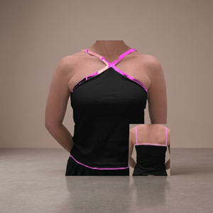 100% coton biologique femmes Designer Yogawear haut respirant Fitness croix avant sangle solide motif à la mode Look - Product Image 2
