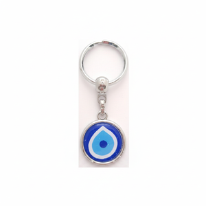 Porte-clés en métal avec œil maléfique de 25 mm, porte-clés de 3 x 9 cm avec motif œil maléfique - Product Image 2