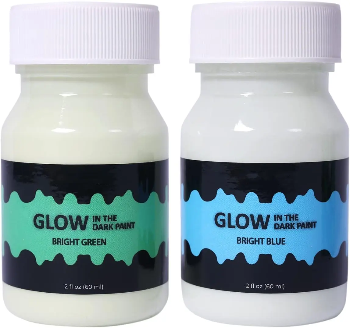 Glow in The Dark 60ml /2oz each Art Painting DIY projects Halloween Decorations Adults Artists Students Acrylic Glow Paint Set