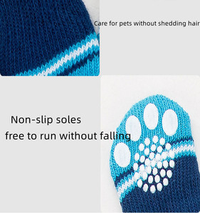 Chaussettes brodées pour animaux de compagnie, mignonnes, de haute qualité, antidérapantes, avec motifs de chiots et de chats - Product Image 5