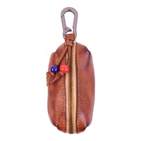 Nouvelle pochette rétro pour homme en cuir tanné végétal, faite à la main, avec effet vieilli par frottement de couleur, sans fermeture, pour rangement de clés, à suspendre à la ceinture, style antique, fabriquée en Chine
