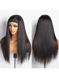 Parrucca per <span class=keywords><strong>capelli</strong></span> con <span class=keywords><strong>capelli</strong></span> umani, colore naturale 100 vergine <span class=keywords><strong>capelli</strong></span> umani con fascia per donne nere - Product Image 6