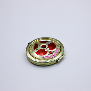 Metallic Custom 3D Shape Hard Enamel Crystal Silk Printing <b>Compact</b> <b>Mirror</b> Small <b>Mirror</b> with Pressure Button - Product Image 6