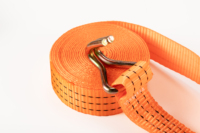 Sangle de cargaison à boucle à cliquet double J Hook en polyester de 50 mm de large, sangle extensible de 10 m de long