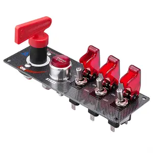 Auto 5 in 1 Engine Start Push Button Carbon Fiber 12V LED Racing on-off Car Ignition Switch Panel Toggle Switches