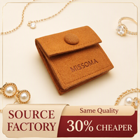 Petite pochette à bijoux en microfibre personnalisée avec logo sur mesure pour emballage cadeau de pendentifs, bagues et boucles d'oreilles