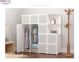 Armario de Almacenamiento de Plástico con Barras para Colgar, Compartimentos Plegables, Diseño Multifuncional para Organización de Ropa - Product Image 5