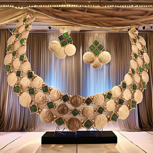 Juego de Joyería Geométrica Clásica para Mujer, Aleación de Zinc Africana, Pendientes Colgantes con Forma de Moneda, Anillo, Oro de 18K/24K, Regalo para Fiesta - Product Image 2