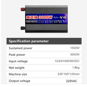 Usine en gros 2000W 3000W onduleur <span class=keywords><strong>solaire</strong></span> onde sinusoïdale pure avec écran LCD 12V DC et 220V AC sortie pour voiture maison 60Hz fréquence - Product Image 5