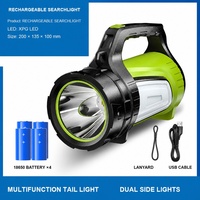 OEM Wiederaufladbarer LED-Suchscheinwerfer Kaltweißes Campinglicht Rotes Warnblinklicht 4500mAh USB-Powerbank Handgehaltener Scheinwerfer