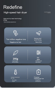 Sèche-cheveux électrique pliable 1000W à moteur DC, professionnel, rapide, haute vitesse, pour usage domestique et hôtelier, avec concentrateur en plastique – Meilleures ventes - Product Image 6