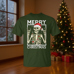 Camiseta con diseño navideño de calavera y esqueleto, unisex, talla para adultos - Product Image 3