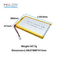 Baterai Ion polimer litium 3.7V 10000mAh kinerja stabil untuk sensor & pelacak GPS & Sistem Cadangan
