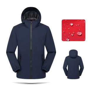 Veste Softshell personnalisée OEM pour l'escalade d'automne manteau à capuche imperméable coupe-vent doublure en maille fermeture éclair complète impression mince pour l'extérieur - Product Image 4