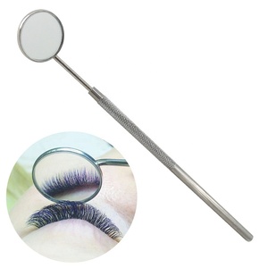 Wholesale <b>Lighted</b> Stainless Steel Round Shape Lash <b>Mirror</b> Eyelash Inspection and <b>Makeup</b> Tool for Women - Product Image 5