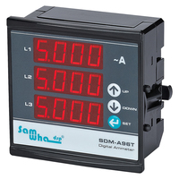 Compteur de panneau LED Samwha-dsp, ampèremètre triphasé AC, 3 en 1, 220V AC, ampèremètre numérique