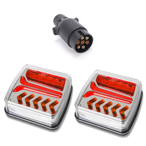 Spina Europea 2 Pezzi 12V 24V Wireless 30M Fanale Posteriore Magnetico a LED Luce di Segnalazione Avvertimento e Freno per Rimorchio Camper Camion Autocarro - Product Image 2