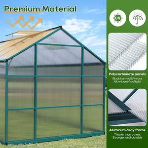 Portable Green House Backyard Polycarbonate Growing Shelter <span class=keywords><strong>Kit</strong></span> de tente de jardinage extérieur <span class=keywords><strong>en</strong></span> aluminium - Product Image 4