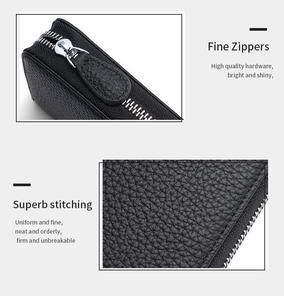 Portefeuille long AndoBag RFID Block pour femmes, en cuir de vache véritable rétro, porte-cartes pour femme, porte-monnaie à fermeture éclair, pochette - Product Image 4