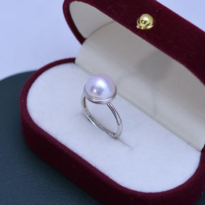 Anillo de Perla Impecable de Luz Intensa de 10-11 mm de Danshui Mabei con Borde de Plata S925, Anillo de Venta al por Mayor - Product Image 3