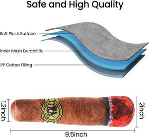 Giocattoli divertenti per animali domestici sigaro grande fumo di peluche suono squittio giocattoli per cani masticare gioco interattivo molare resistente al morso giocattolo per animali domestici - Product Image 5