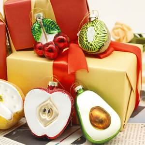 ของตกแต่งคริสต์มาสทำมือจากแก้วเป่ามือ รูปทรงต่างๆ  ของตกแต่งผลไม้และอาหารเพ้นท์ลายด้วยมือ  ของตกแต่งต้นคริสต์มาสแบบสั่งทำพิเศษ - Product Image 2