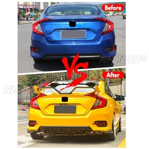 ฝาครอบดิฟฟิวเซอร์กันชนหลังแบบลิป พร้อมท่อไอเสียคู่ ABS แบบพิเศษ สำหรับ Honda Civic ปี 2016-2017 - Product Image 6