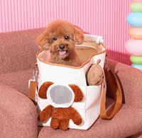 Sac de transport personnalisé pour animaux de compagnie, mignon, respirant, en polyester doux, pour petits chiens et chats, avec fermeture éclair, sac à bandoulière de voyage avec poches
