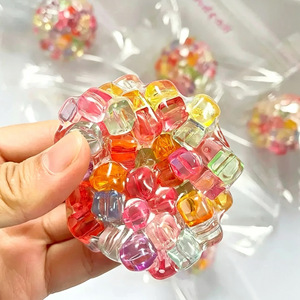 ลูกบอลบีบคลายเครียดสีสันสดใส ใส มีเม็ดบีดด้านใน ของเล่นบีบมีเสียง ราคาโรงงาน - Product Image 1