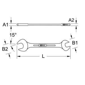 KS TOOLS - 518.3208 CHROME plus Double <b>open</b> ended <b>spanner</b> - EAN 4042146225127 WRENCHES <b>OPEN</b> <b>END</b> WRENCHES - Product Image 2