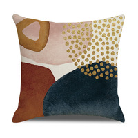 Housse de coussin YINUAN en terre cuite abstraite, style moderne du milieu du siècle, géométrique, décorative, pour canapé