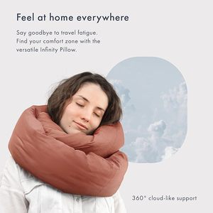 Custom Infinity Pillow Soft Travel Neck Support Scarf for Home Sleep Rest Terracotta OEM ODM Home Travel Neck Pillow - Product Image 3
