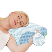 Oreiller cervical ergonomique en mousse à mémoire de forme pour oreiller orthopédique en soie de glace couverture en bambou Contour lit cou oreiller plante florale solide