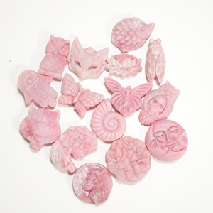 Scultura di Cristallo Naturale in Opale Rosa, Intaglio a Forma di Loto, Artigianato in Quarzo, Gemma Energetica Curativa per Regalo - Product Image 2