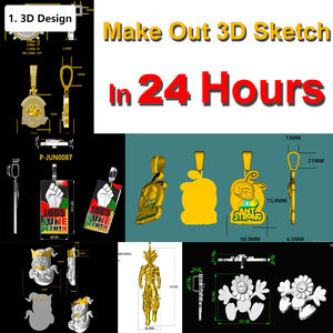 Propaganda Gambar Pribadi Kustom Iced Out 3D Kartun Kepala Potret Liontin Y2K Metaverse Hip Hop Perhiasan - Product Image 3