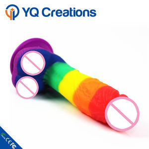 Silikon seks oyuncak Dick büyük Penis gökkuşağı yapay Penis erotik yetişkin oyunu - Product Image 4