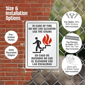 <span class=keywords><strong>Seguridad</strong></span> contra incendios bilingüe: EN CASO <span class=keywords><strong>DE</strong></span> INCENDIO, NO UTILICE EL ELEVADOR, UTILICE LAS ESCALAS, Cumple con ANSI/ISO |   Interior/Exterior |   Inglés y español - Product Image 4