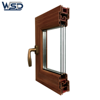 Ventanas Abatibles y Giratorias de Doble Acristalamiento, Resistentes a Huracanes, con Diseño Chino y Acabado de Madera, en UPVC y Vidrio Templado, para Dormitorio, Nuevo Lanzamiento
