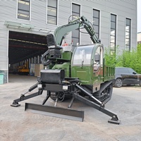 Excavatrice sur chenilles de 8 tonnes avec benne intégrée, machine de chantier polyvalente à haute efficacité