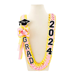 120cm <b>Pink</b> and White Double <b>Braided</b> Graduation School Leis Polyester Satin Ribbon High Quality Unisex Party Gifts - Product Image 1
