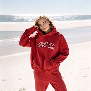 Sweat-shirt à capuche décontracté surdimensionné pour femme, à épaules tombantes, en polaire confortable, style <span class=keywords><strong>Trapstar</strong></span>, broderie personnalisée OEM - Product Image 3