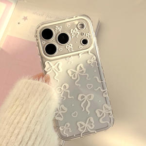 Coque souple transparente en forme de cœur perlé, compatible avec iPhone 17 Pro Max, avec découpe précise, protection intégrale anti-chute - Product Image 6