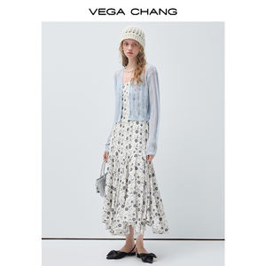VEGA CHANG Haut en tricot respirant de qualité supérieure, blanc, à découpes, col en V, court, à manches longues, pour <span class=keywords><strong>tenue</strong></span> décontractée et superposée - Product Image 3