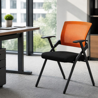 Chaise de formation pliable au design simple avec dossier en maille respirante, empilable, pour visiteurs et bureaux, idéale pour les séminaires