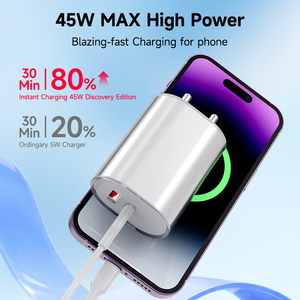 Nhanh 45W gan Chất liệu Type-C Port Power Adapter sạc EU chúng tôi Ấn Độ cắm OTP OVP bảo vệ cho Oneplus Honor Meizu Paco điện thoại - Product Image 4