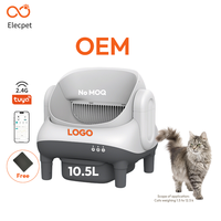 Elecpet-Litière pour chat intelligente autonettoyante automatique de type ouvert avec capteur d'application et faible bruit pour les toilettes des grands chats et chatons